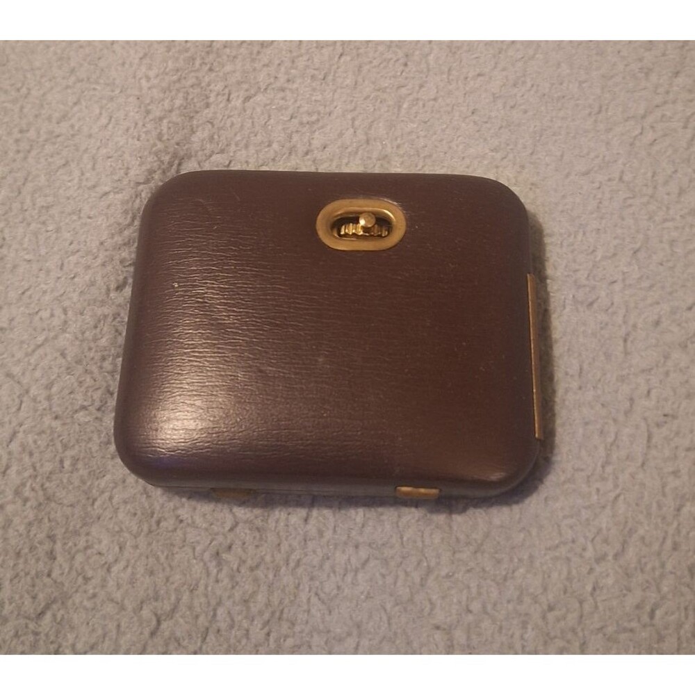 Vintage Buxton Brown Leather Key-Tainer with Flashlight and Bulb